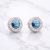 Cango&Rinaldi – Crystal Earrings, Silver Colour with Light Blue Stone