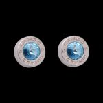 Cango&Rinaldi – Crystal Earrings, Silver Colour with Light Blue Stone