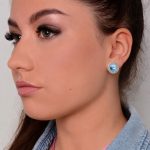 Cango&Rinaldi – Crystal Earrings, Silver Colour with Light Blue Stone