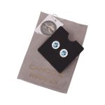 Cango&Rinaldi – Crystal Earrings, Silver Colour with Light Blue Stone