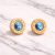 Cango&Rinaldi – Crystal Earrings, Gold Colour with Blue Stone