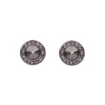 Cango&Rinaldi – Black Stone Crystal Earrings, Silver Colour 