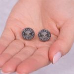 Cango&Rinaldi – Black Stone Crystal Earrings, Silver Colour 