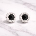 Cango&Rinaldi – Black Stone Crystal Earrings, Silver Colour 