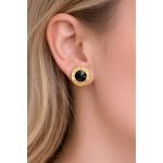 Cango&Rinaldi – Black Crystal Earrings, Gold Colour 
