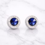 Cango&Rinaldi – Blue Crystal Earrings, Silver Colour