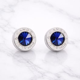 Cango&Rinaldi – Blue Crystal Earrings, Silver Colour