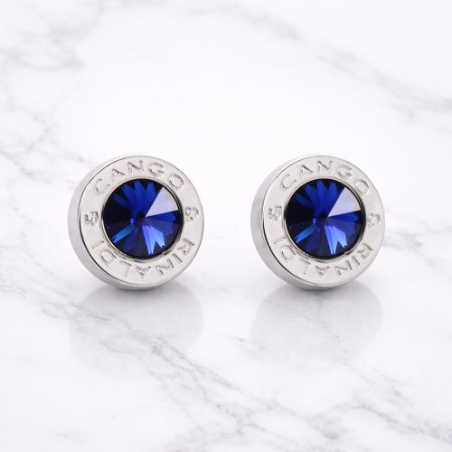 Cango&Rinaldi – Blue Crystal Earrings, Silver Colour