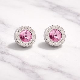   Cango&Rinaldi - Rózsaszín kristály fülbevaló, ezüst színű