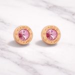 Cango&Rinaldi – Pink Crystal Earrings, Gold Colour 