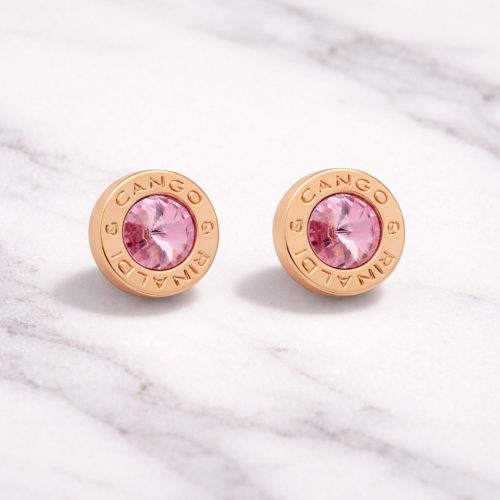 Cango&Rinaldi – Pink Crystal Earrings, Gold Colour 