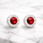 Cango&Rinaldi – Red Crystal Earrings, Silver Colour