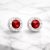 Cango&Rinaldi – Red Crystal Earrings, Silver Colour