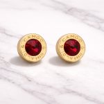 Cango&Rinaldi – Red Crystal Earrings, Gold Colour