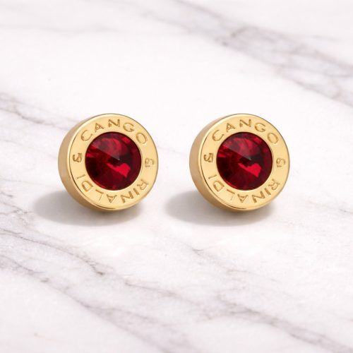 Cango&Rinaldi – Red Crystal Earrings, Gold Colour