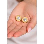 Cango&Rinaldi – Red Crystal Earrings, Gold Colour