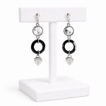 Dots Black Coloured Crystal Earrings