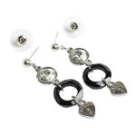 Dots Black Coloured Crystal Earrings