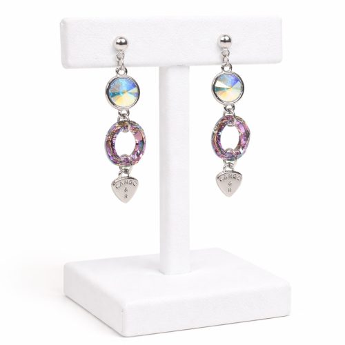 Dots - ezüst színű kristály fülbevaló