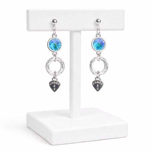 Dots Silver Coloured Crystal Earrings
