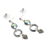 Dots Silver Coloured Crystal Earrings