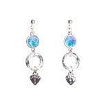 Dots Silver Coloured Crystal Earrings