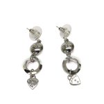 Dots Silver Coloured Crystal Earrings