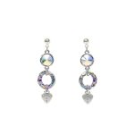 Dots - ezüst színű kristály fülbevaló