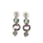 Dots - ezüst színű kristály fülbevaló