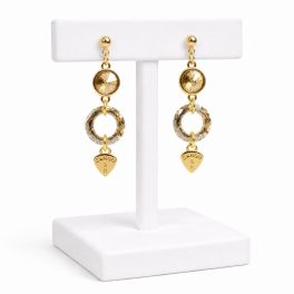 Dots Gold Crystal Earrings