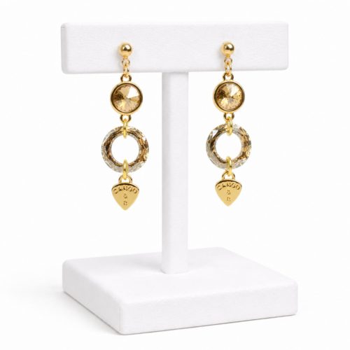 Dots Gold Crystal Earrings