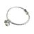 Silver Leather Bracelet with Crystal and Logo