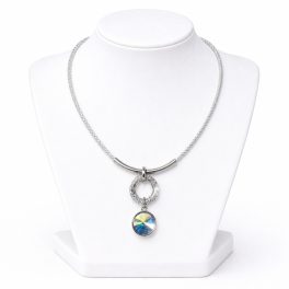 Dots Necklace – Silver Crystal and Leather Cord Necklace