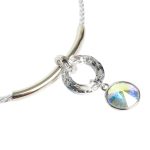 Dots Necklace – Silver Crystal and Leather Cord Necklace