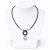 Dots Necklace – Black Crystal, Black Leather Cord