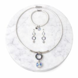 Dots Crystal Jewelry Set – White