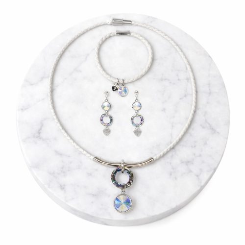Dots Crystal Jewelry Set – White