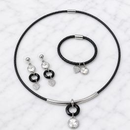 Dots Crystal Jewelry Set – Black