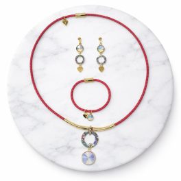 Dots Crystal Jewelry Set – Pink