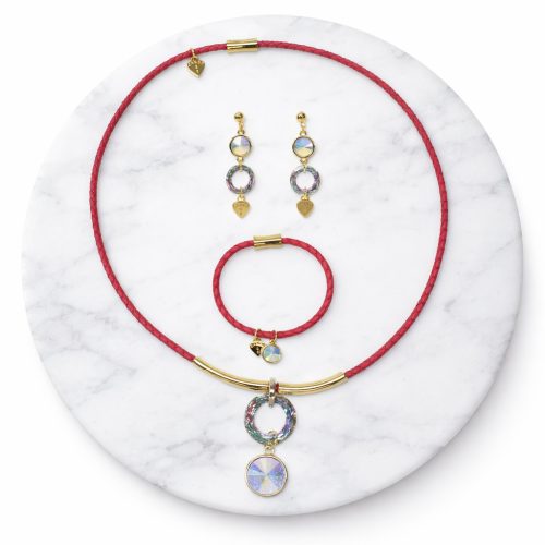 Dots Crystal Jewelry Set – Pink