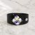 Black Leather Bracelet for Women with Crystals
