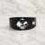 Black Leather Bracelet for Women with Crystals