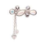 Crystal Brooch with Chain 