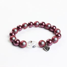 Gyöngy karkötő bordó színű